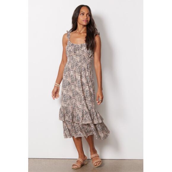 PAIGE NWT Gisela Ruffle Midi Dress // M - Picture 1 of 15